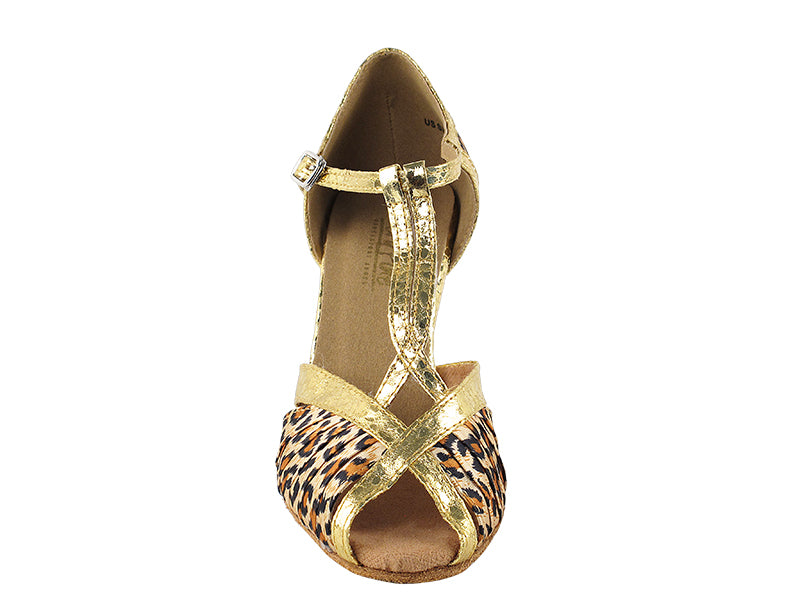 2707 Leopard Satin & Ultra Gold Trim