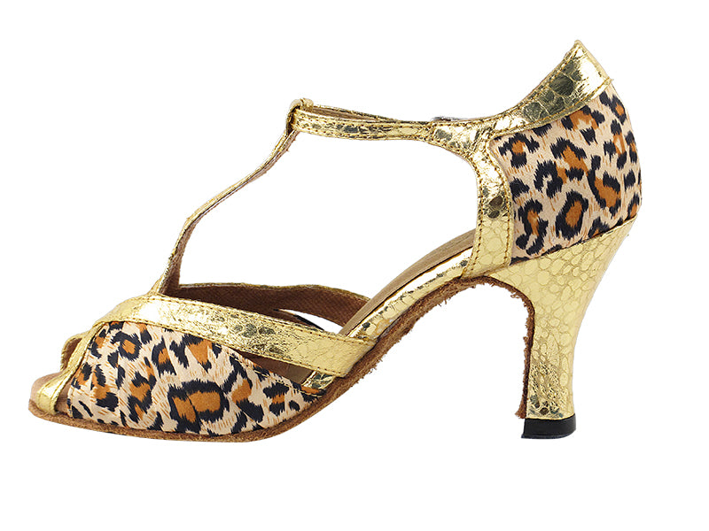 2707 Leopard Satin & Ultra Gold Trim