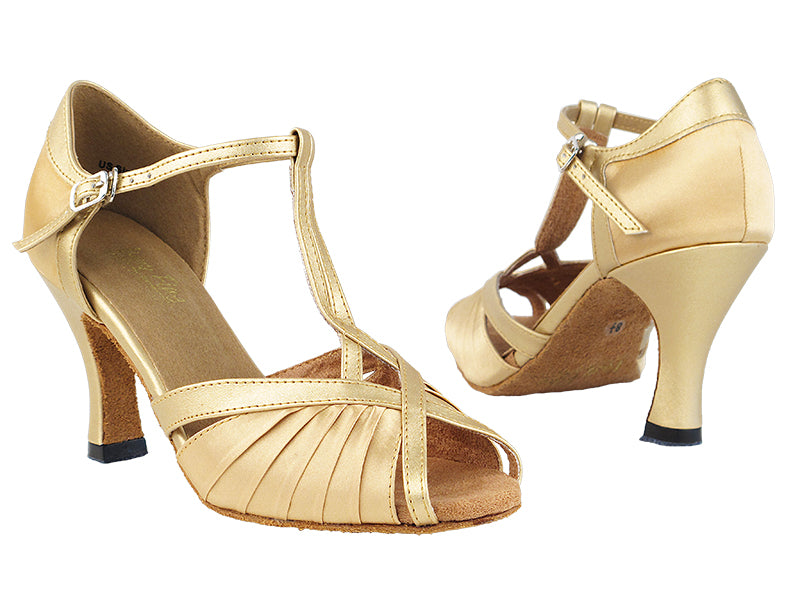 2707 Light Brown Satin & Light Gold