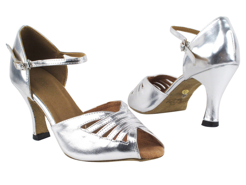 2709 Silver Leather with 3" Heel in the photo