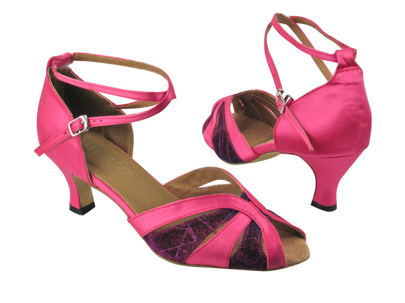 2713 246 Pink Satin_155 Purple Illusion with 2.5" low heel in the photo