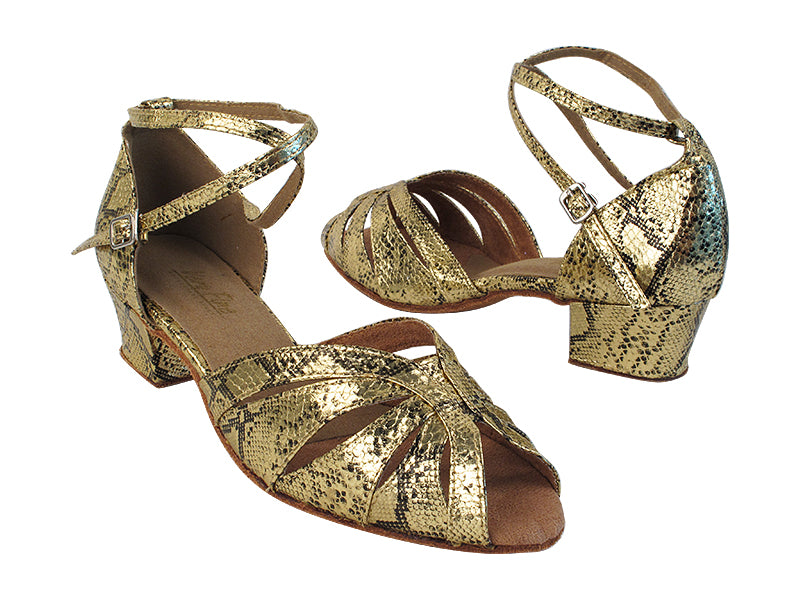 2713 251 Gold Snake with 1.5" Heel in the photo