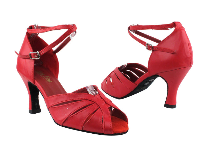 2713 Red Leather with 3" Heel in the photo