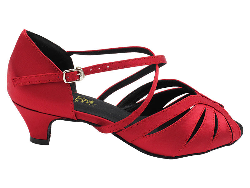 2713X 268 Dark Red Satin with 1.3" Cuban Heel (387) in the photo