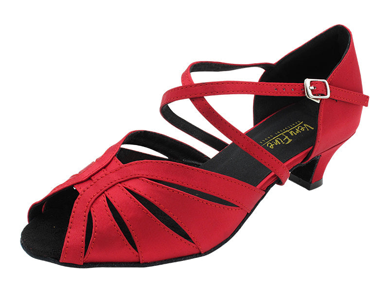 2713X 268 Dark Red Satin with 1.3" Cuban Heel (387) in the photo