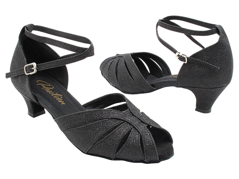 2713 273 Black Glitter with 1.3" Cuban Heel (387) in the photo