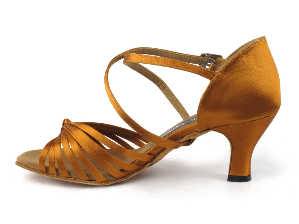 2714LEDSS Dark Tan Satin with 2.5" heel (2040) in the photo