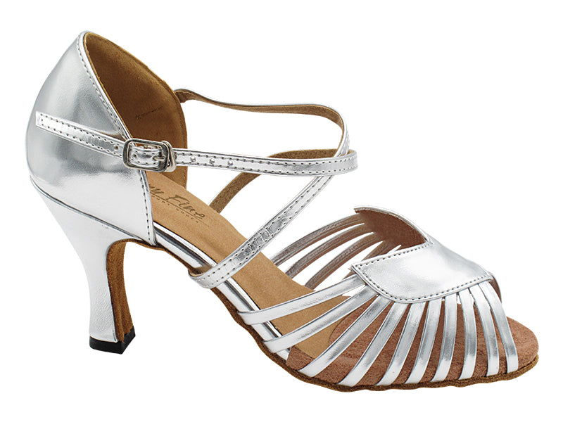 2717 Silver Leather with 3" Heel in the photo