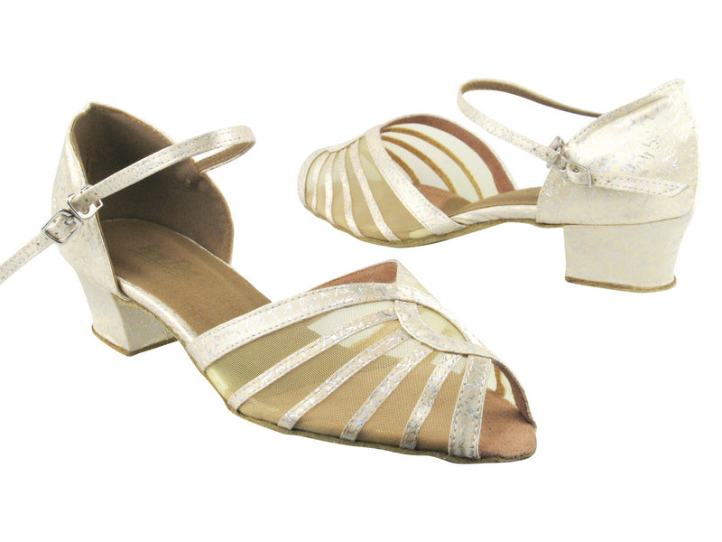 2719 103 Flesh Flower Satin_Flesh Mesh with 1.5" medium heel in the photo
