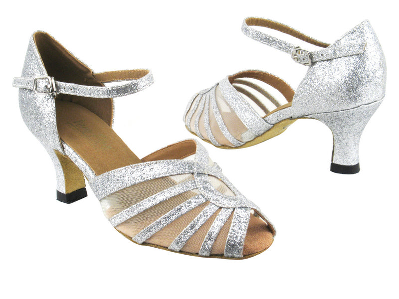 2719 126 Silver Stardust_Flesh Mesh with 2.5" Heel in the photo