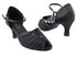 2719 Black Satin_Black Mesh with 2.5" Heel in the photo