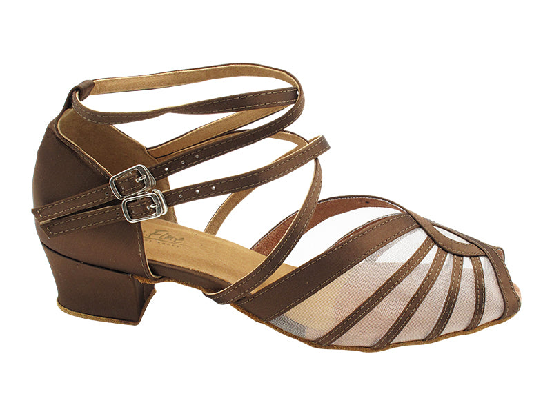 2719DX 316 Coffee Satin_Flesh Mesh with loop with 1.5" Heel (2001) in the photo