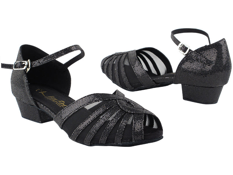 2719FT Black Scale_Black Mesh with 1" Flat Heel in the photo