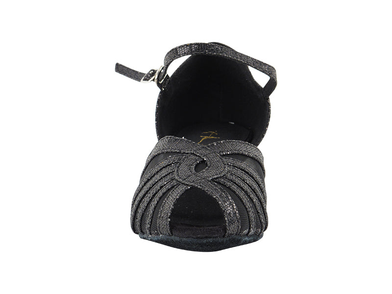 2719FT Black Scale_Black Mesh with 1" Flat Heel in the photo