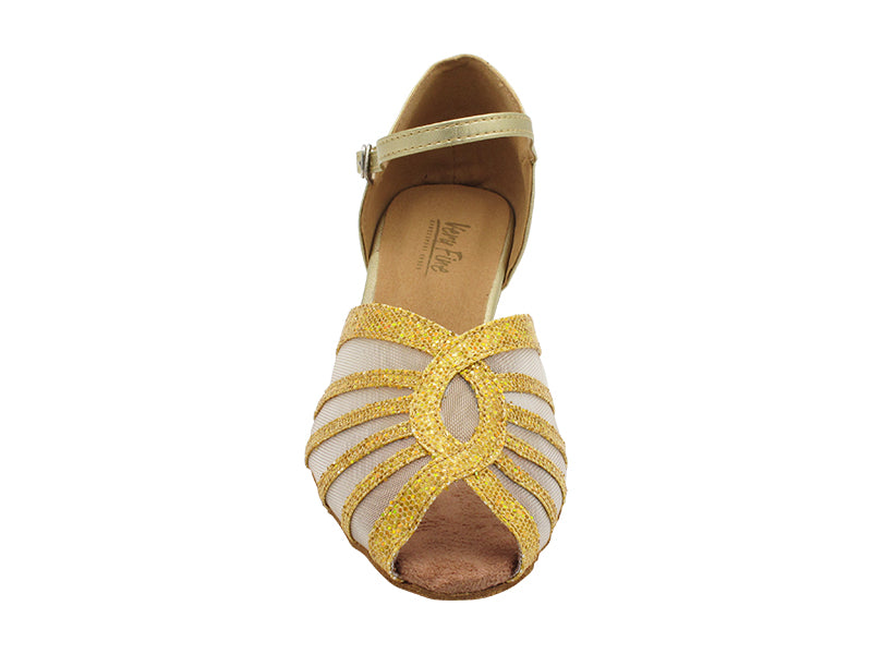 2719 173 Light Gold Scale_F_Light Gold Leather_B_Flesh Mesh with 1.5" Heel (2001) in the photo