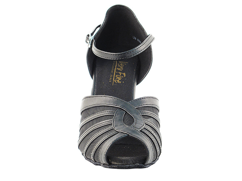 2719 Black Leather & Black Mesh