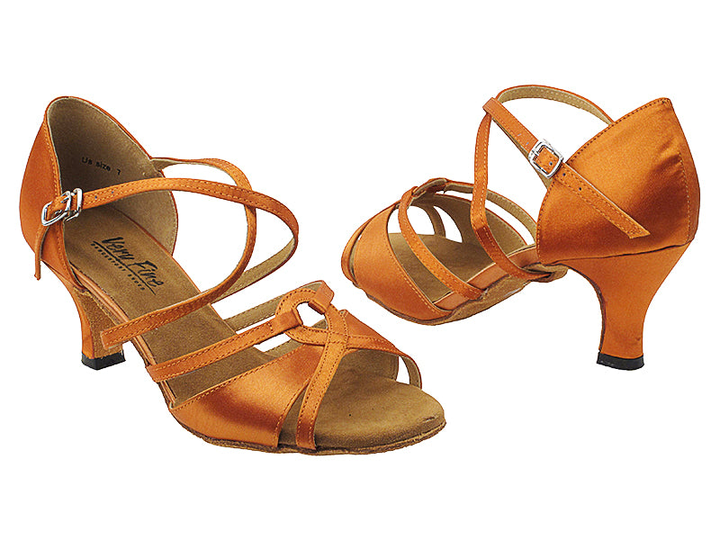2737LEDSS Dark Tan Satin with 2.5" Low heel (2899) in the photo
