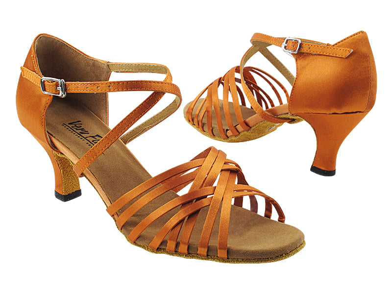 2784 Dark Tan Satin with 2.5" Low heel (2899) in the photo