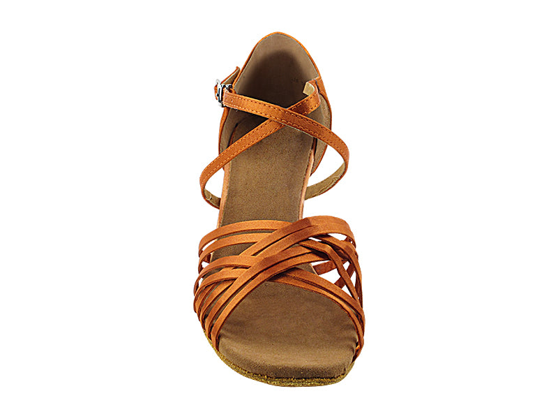 2784 Dark Tan Satin with 2.5" Low heel (2899) in the photo