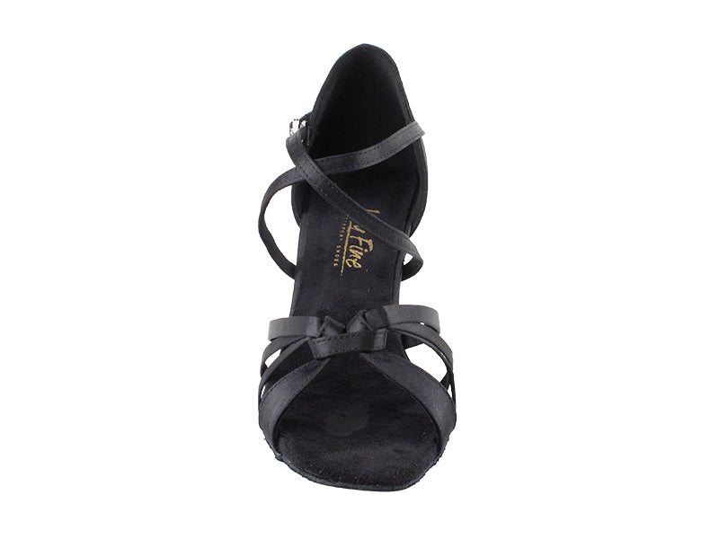 2791LEDSS Black Satin with 3" slim heel in the photo