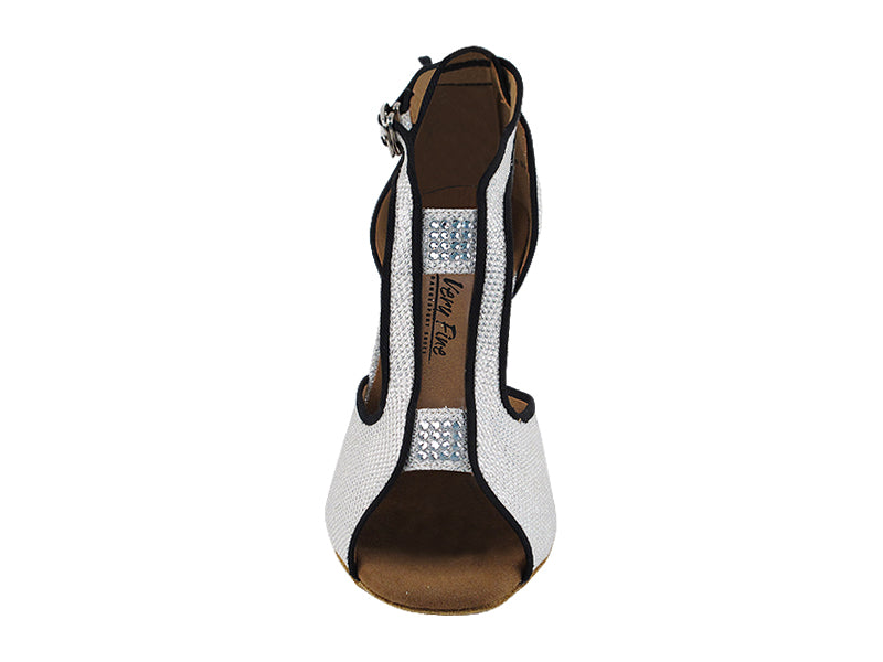2825LEDSS White Gliter Satin with 3.5" Stiletto Heel in the photo