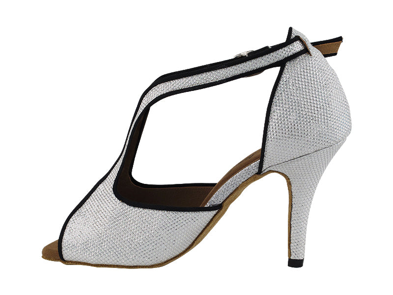 2825LEDSS White Gliter Satin with 3.5" Stiletto Heel in the photo