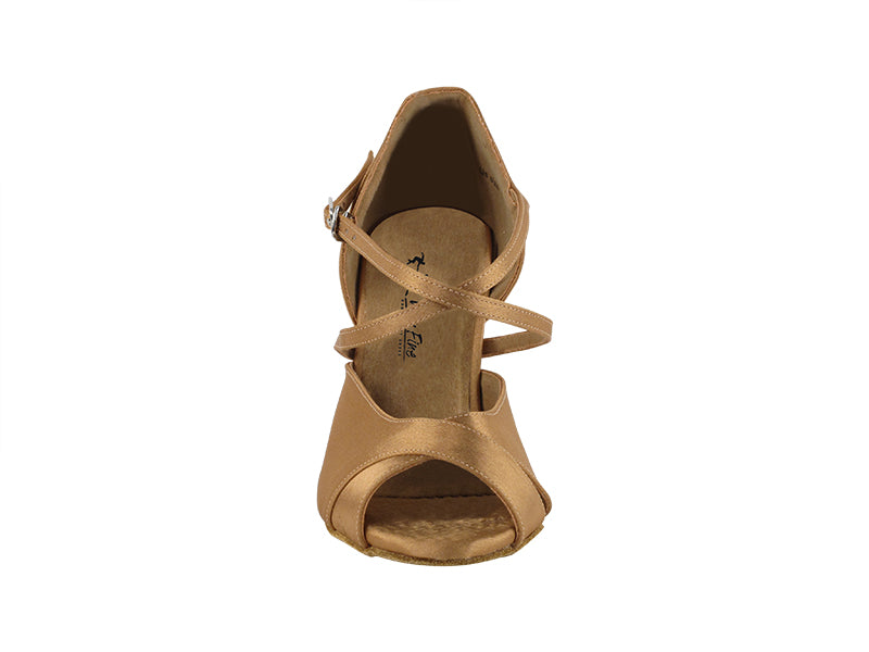 2828LEDSS Brown Satin with 3.5" Stiletto Heel in the photo