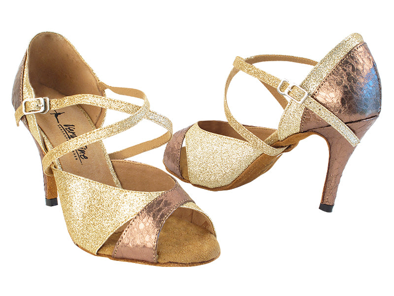 2828LEDSS Gold Stardust_113 Ultra Copper with 575_3.5" Stiletto Heel in the photo