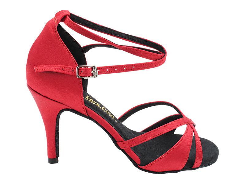 2829LEDSS 94 Burgundy Red Wine Satin with 3" STILETTO HEEL (428) in the photo