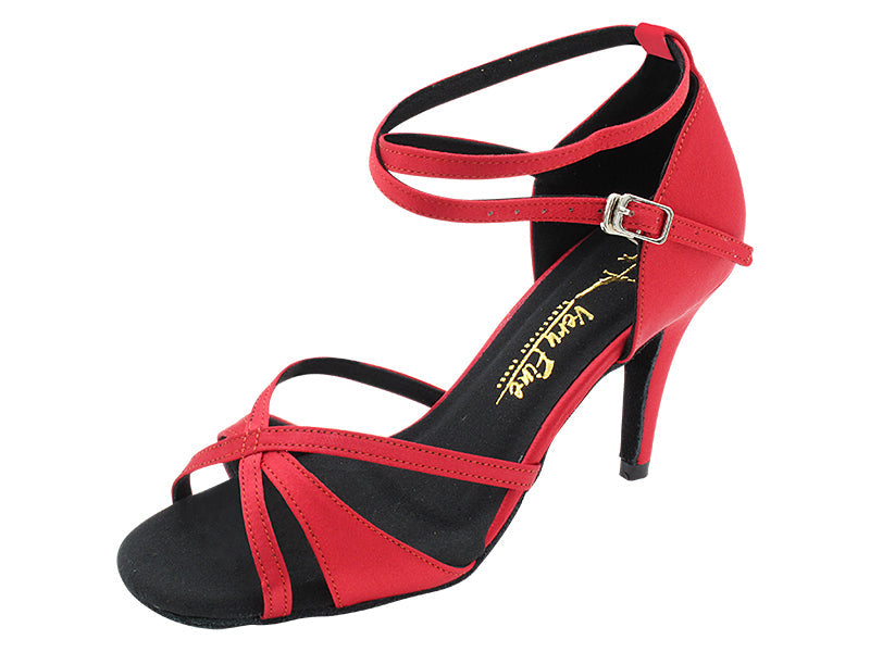 2829LEDSS 94 Burgundy Red Wine Satin with 3" STILETTO HEEL (428) in the photo