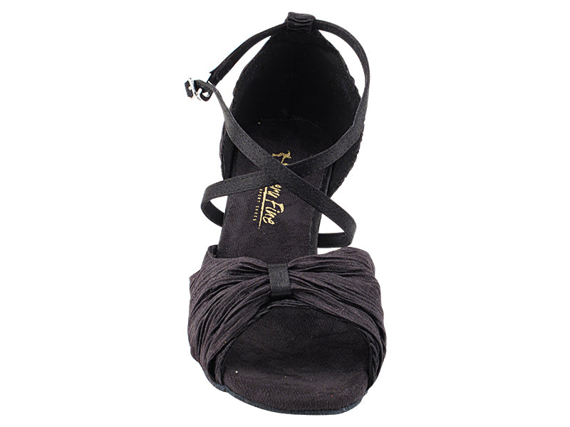 2830LEDSS Black Satin with 2.5" low heel in the photo