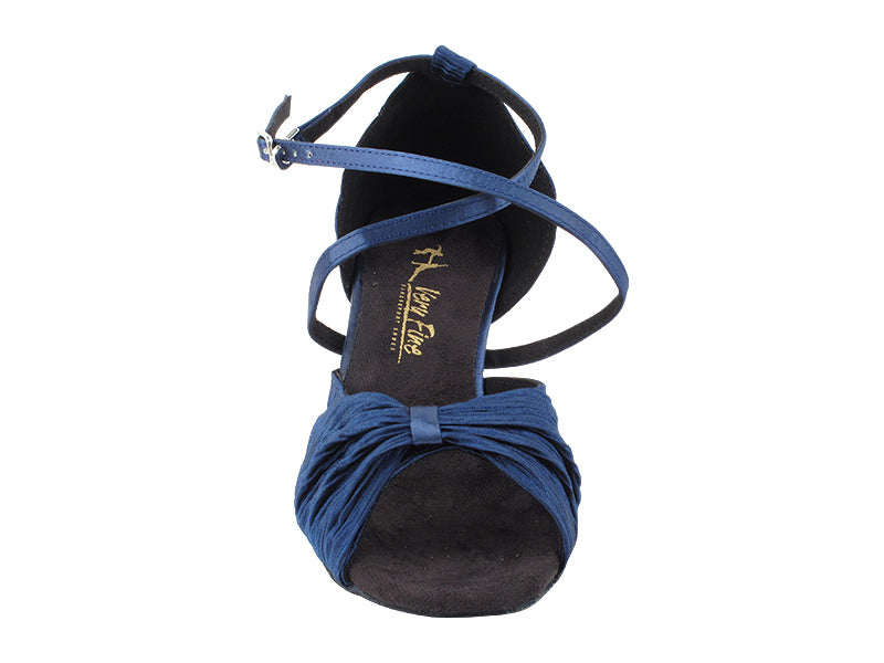2830LEDSS Dark Blue Satin with 2.5" low heel in the photo