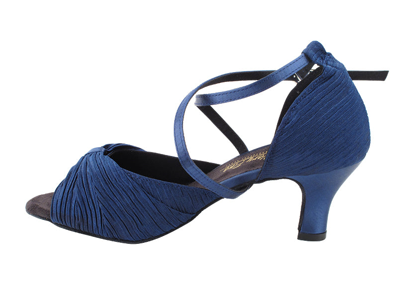 2830LEDSS Dark Blue Satin with 2.5" low heel in the photo