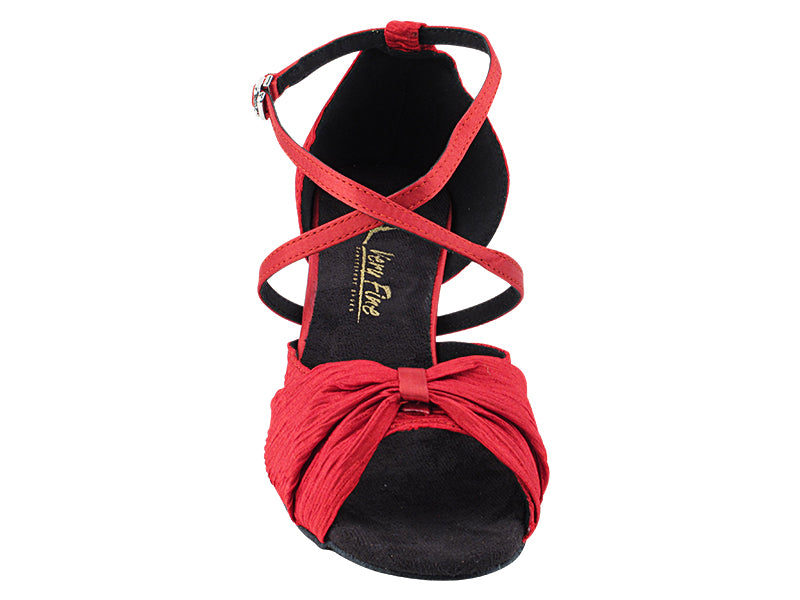 2830LEDSS  Burgundy Red Satin with 2.5" low heel in the photo