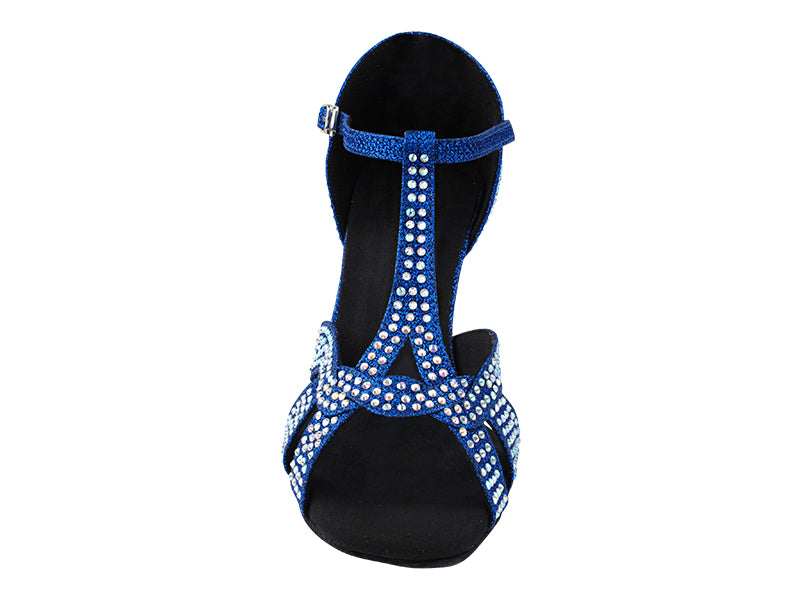 2839Bling Blue Glitter Satin with 3.5" Stiletto Heel (575) in the photo