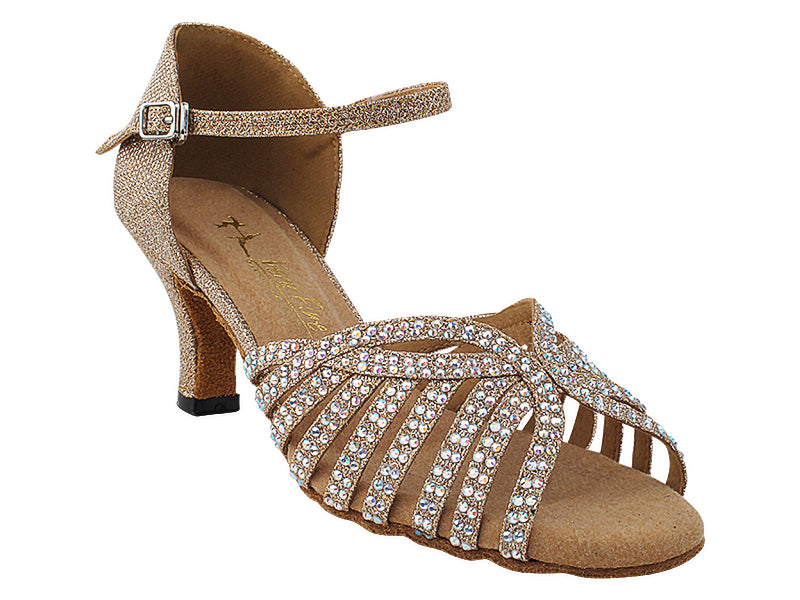 2859Bling Champagne Glitter Satin with 2.5" Heel (2899) in the photo