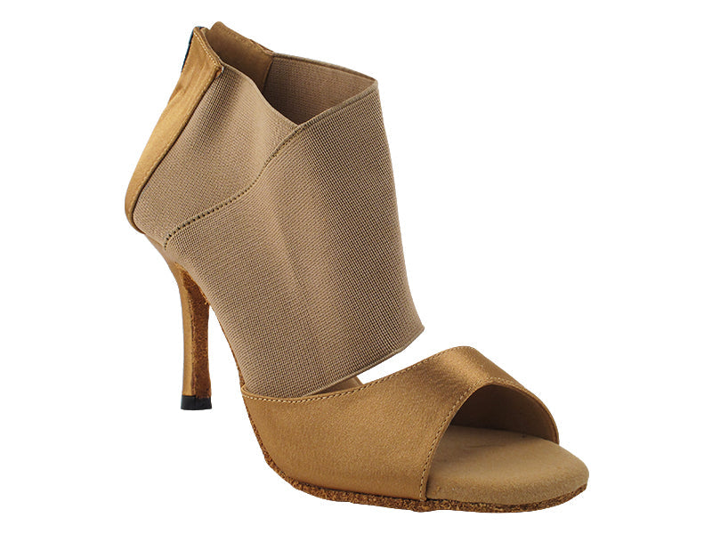 2897LEDSS Brown Satin with 3" Slim Heel (6646) in the photo