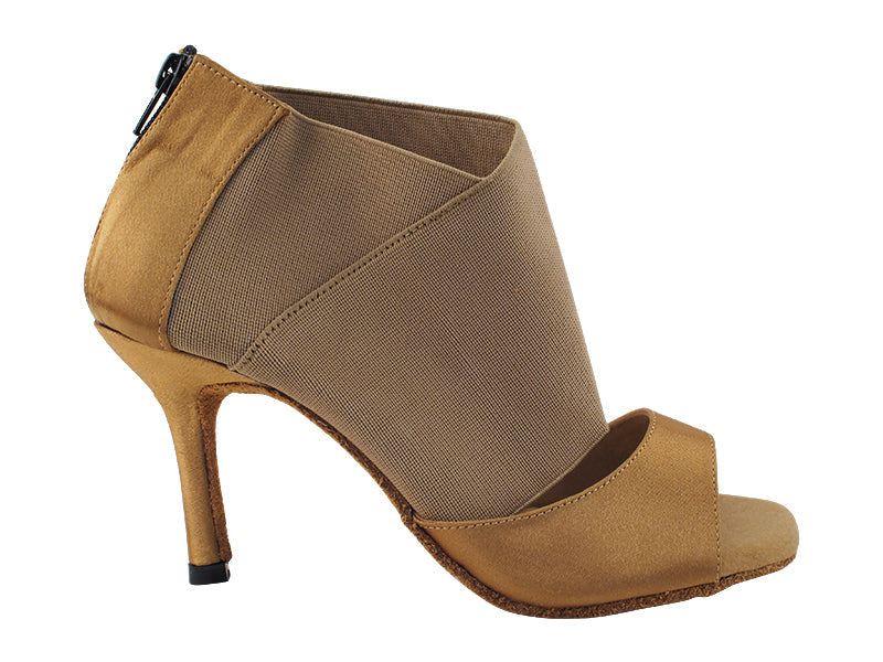 2897LEDSS Brown Satin with 3" Slim Heel (6646) in the photo
