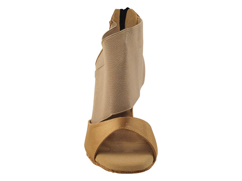 2897LEDSS Brown Satin with 3" Slim Heel (6646) in the photo