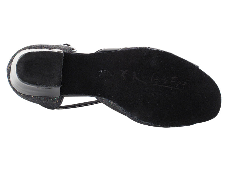 2901GLEDSS Black Glitter & Black Patent with 1.5" heel in the photo