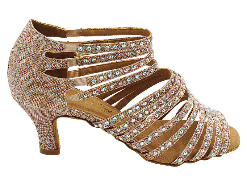 2934Bling Champagne Glitter Satin with 2.5" Heel (2899) in the photo