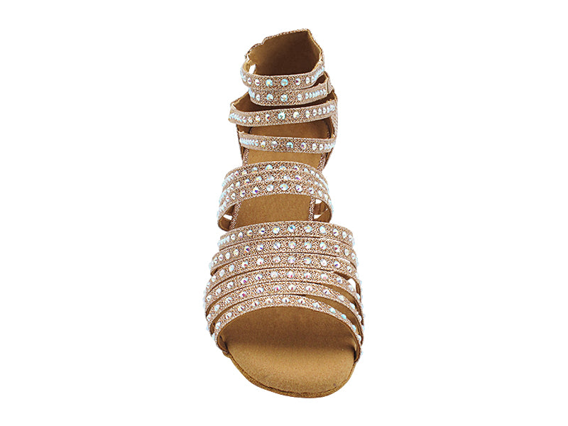 2934Bling Champagne Glitter Satin with 2.5" Heel (2899) in the photo