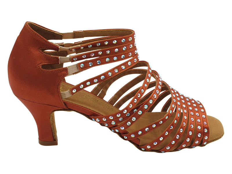 2934Bling Dark Tan Satin with 2.5" Heel (2899) in the photo