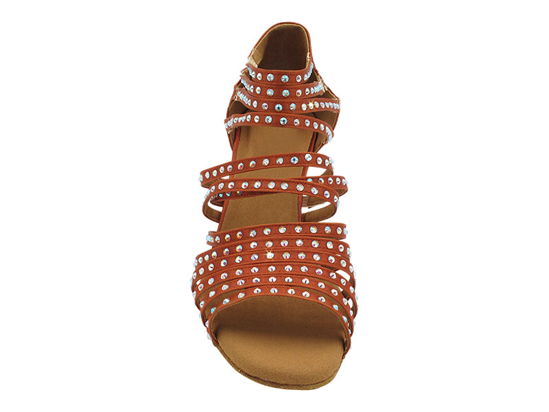 2934Bling Dark Tan Satin with 2.5" Heel (2899) in the photo