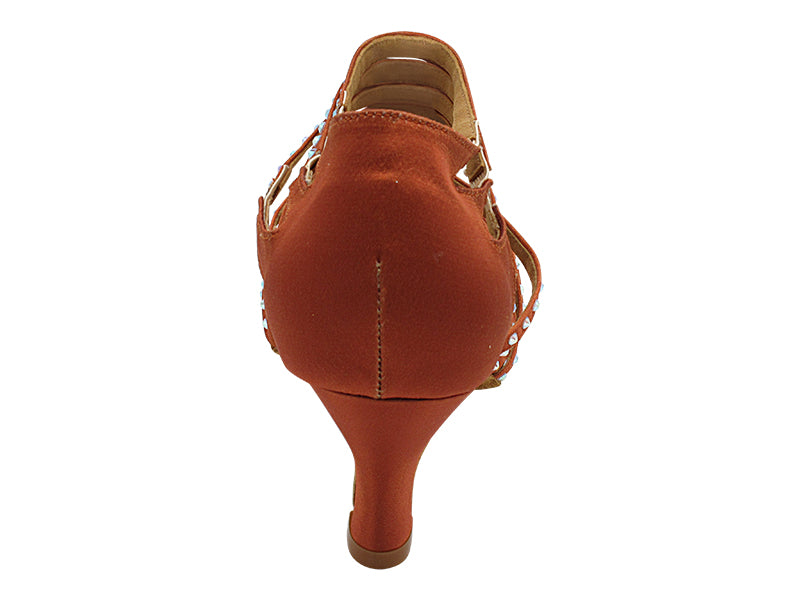 2934Bling Dark Tan Satin with 2.5" Heel (2899) in the photo