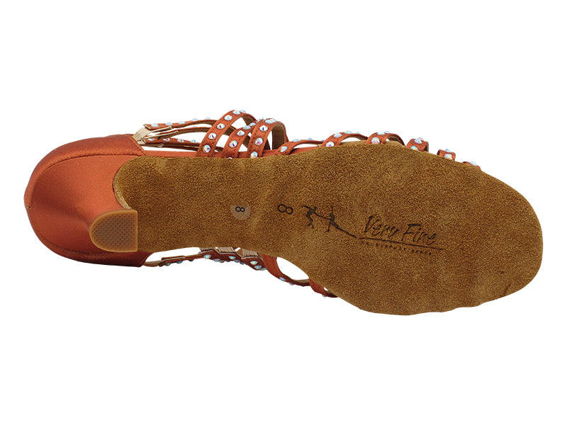 2934Bling Dark Tan Satin with 2.5" Heel (2899) in the photo