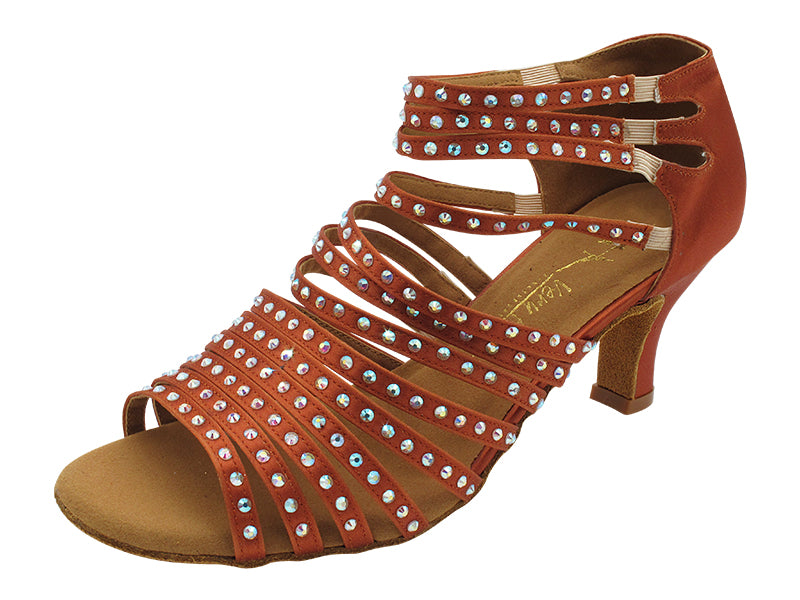 2934Bling Dark Tan Satin with 2.5" Heel (2899) in the photo