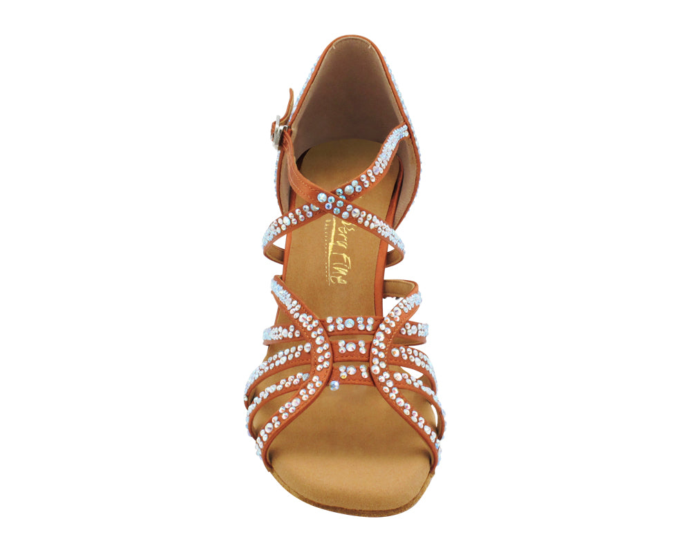 2935BlingTwo Dark Tan Satin with 3" Heel (5059) in the photo