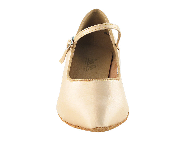 3008 Light Brown Satin & Cuban Heel