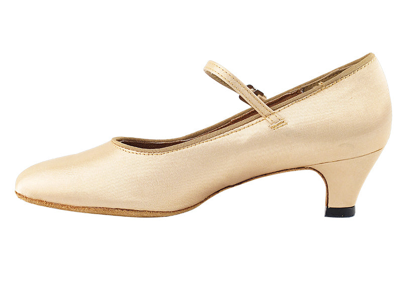 3008 Light Brown Satin & Cuban Heel